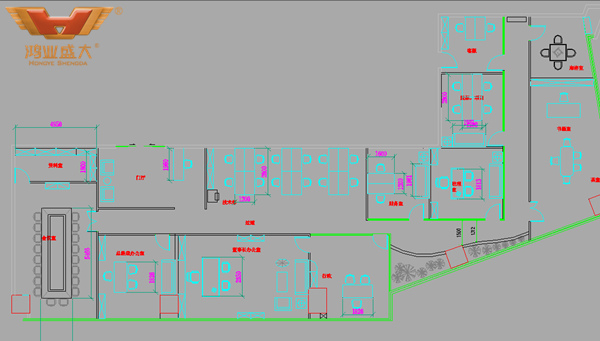 齊齊哈爾辦公家具企業(yè)的辦公室平面圖